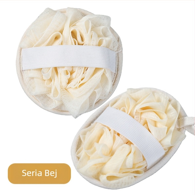 Minge de baie cu loofah, față dublă, pentru exfoliere delicată și masaj