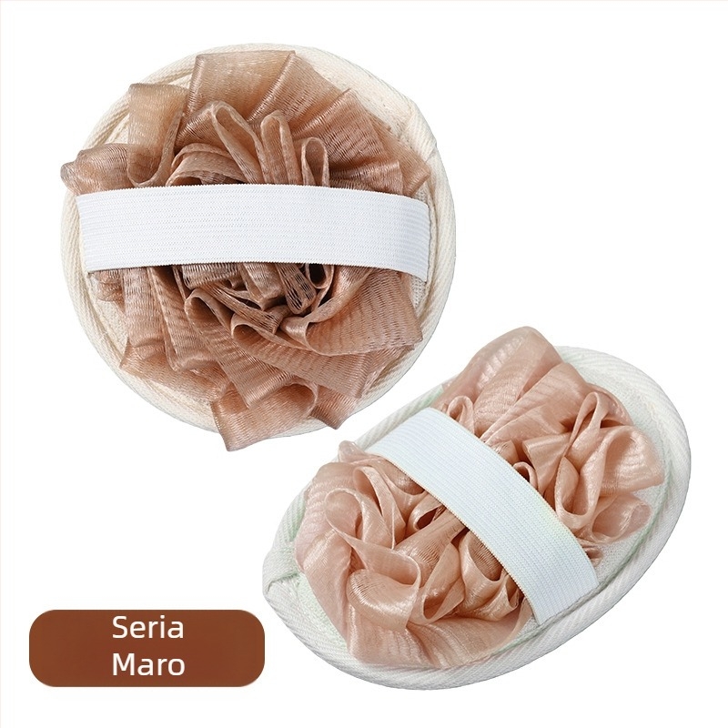 Minge de baie cu loofah, față dublă, pentru exfoliere delicată și masaj