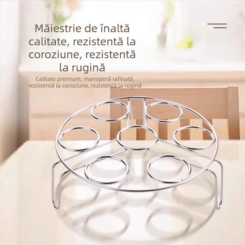 Raft de abur din oțel inoxidabil, construcție întărită, grilă de abur multifuncțională pentru uz casnic, cu înălțime reglabilă, suport izolant pentru ouă și orez