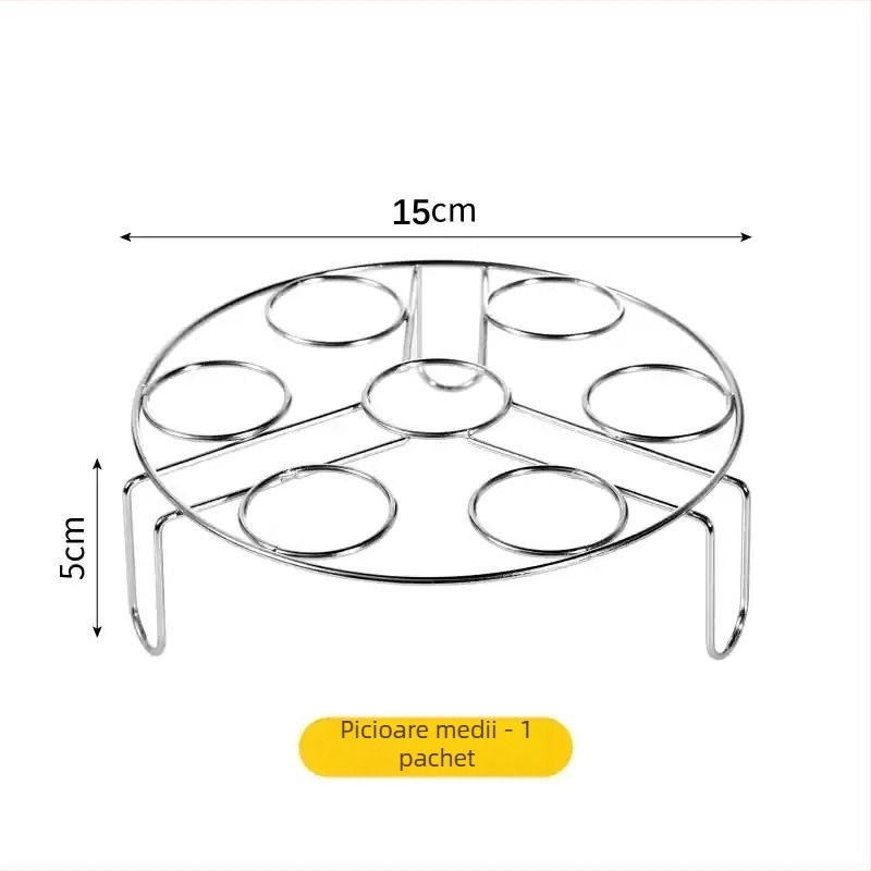 Raft de abur din oțel inoxidabil, construcție întărită, grilă de abur multifuncțională pentru uz casnic, cu înălțime reglabilă, suport izolant pentru ouă și orez