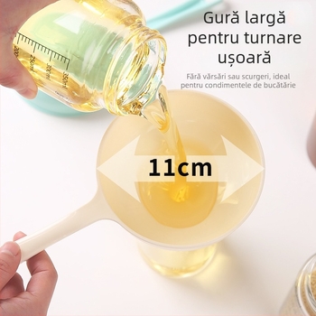 Pâlnie de bucătărie cu mâner, din plastic întărit pentru ulei și vin, cu diametru mare, dozare a lichidelor