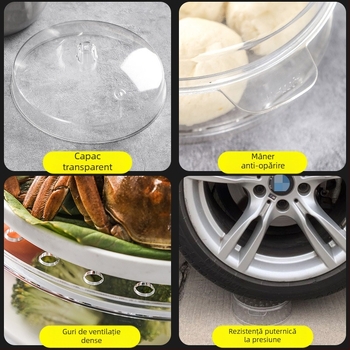 Raft de abur PC transparent pentru uz casnic — coșuleț mic de abur pentru chifle și dim sum, potrivit pentru ceainării și echipamente de abur comerciale