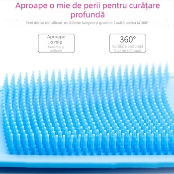 Scruber de baie din silicon cu masaj, perie dublă pentru corp și spate