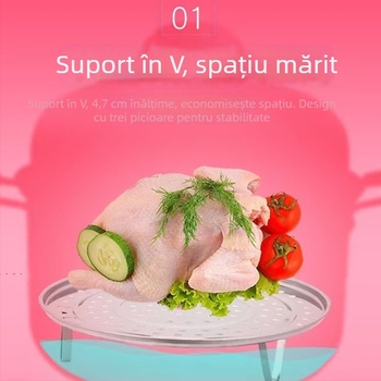Raft circular de aburi din oțel inoxidabil, tavă de aburi multifuncțională