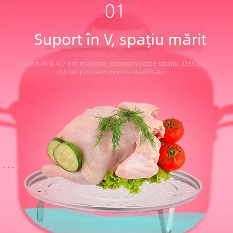 Raft circular de aburi din oțel inoxidabil, tavă de aburi multifuncțională