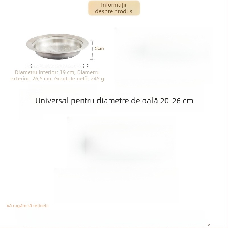 Tava de aburi multifuncțională din oțel inoxidabil 304 pentru wokuri, coș de aburi, chifle și fructe de mare