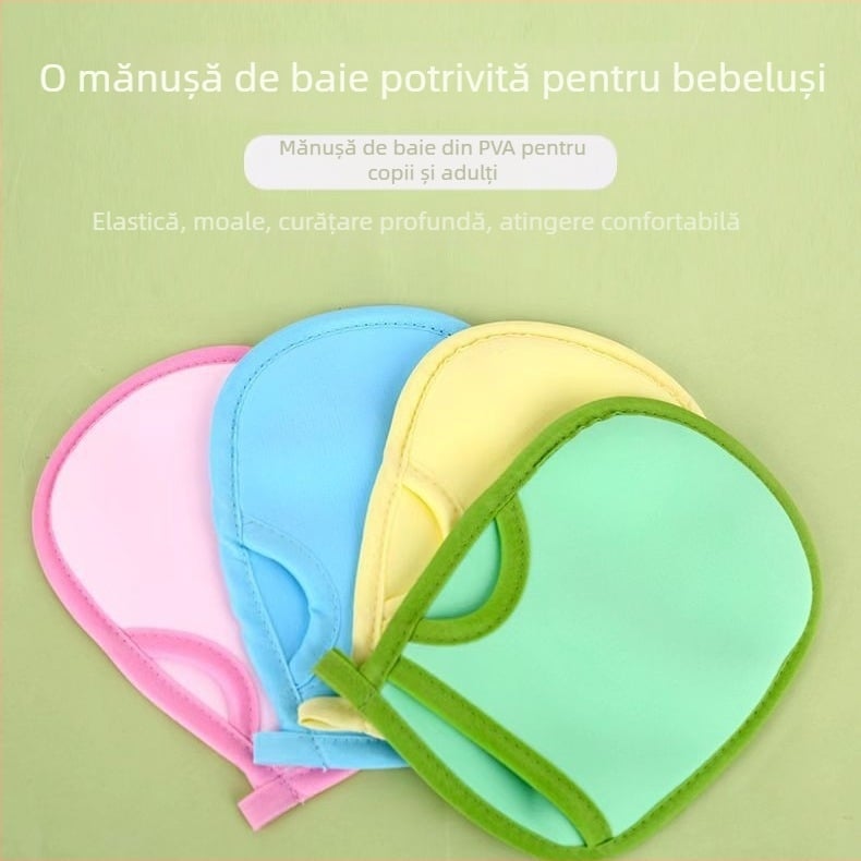 Mănușă de baie pentru copii cu prosop exfoliant – curățare delicată în baie