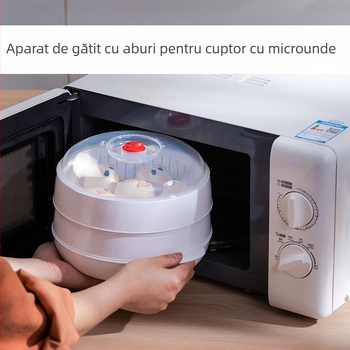 Cutie de abur pentru microunde, din silicon, cu coș de aburi