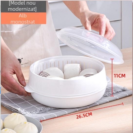 Cutie de abur pentru microunde, din silicon, cu coș de aburi