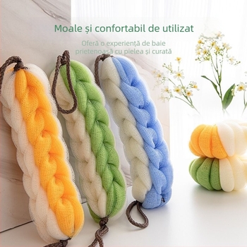 Set mare de baie cu benzi pentru masajul spatelui și minge de loofah ultra moale