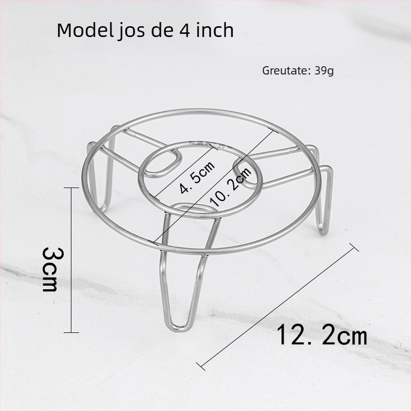 Raft de aburi din titan, întărit, cu separator de apă, pentru uz casnic, cu picioare înalte și joase, suport izolant termic, pentru aburirea peștelui și legumelor, 3 inchi / 4 inchi