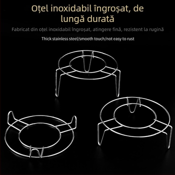 Raft de aburi din oțel inoxidabil pentru bucătăria de casă, grilă de aburi cu trei picioare pentru gătit la abur chifle, suport multifuncțional pe blat pentru vase și depozitare