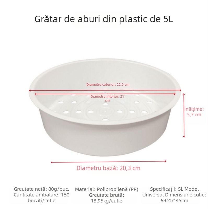 Grilă de abur din plastic pentru rice cooker – suport de abur, coș rotund, accesorii de abur