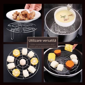 Raft de abur din oțel inoxidabil alimentar, pentru uz casnic, înălțime mică, suport pentru ouă și chifle la mic dejun