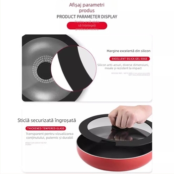 Capac de oală din silicon, multifuncțional, cu sticlă temperată, rezistent la temperaturi, universal, pentru supe, sotări și prăjit.