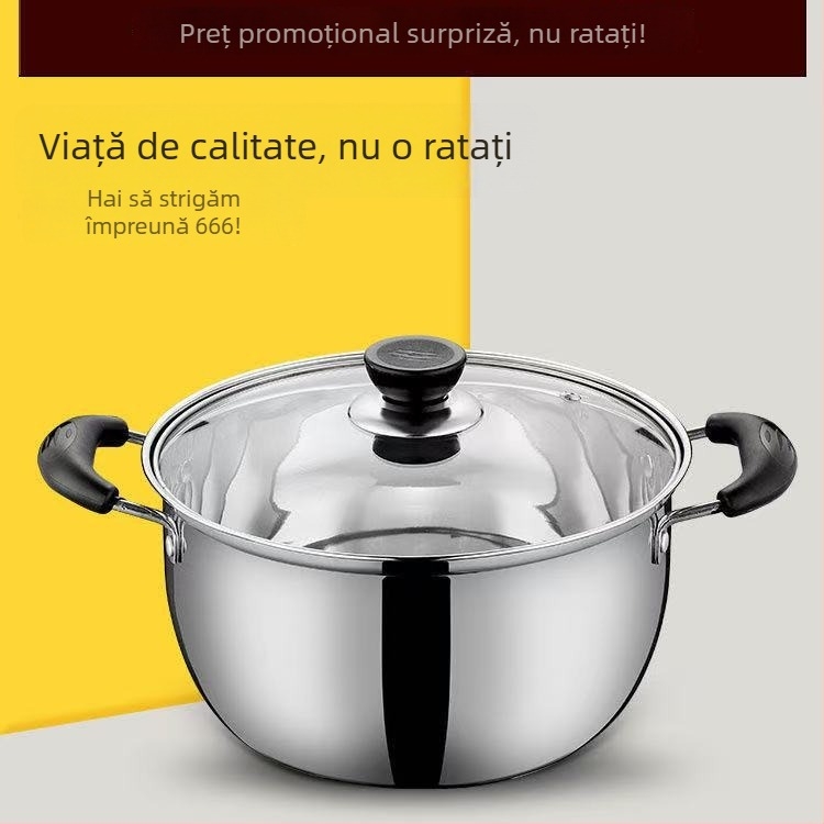 Jiangwu Oală pentru hrana bebelușilor, supă, terci și abur, oțel inoxidabil 304, mică