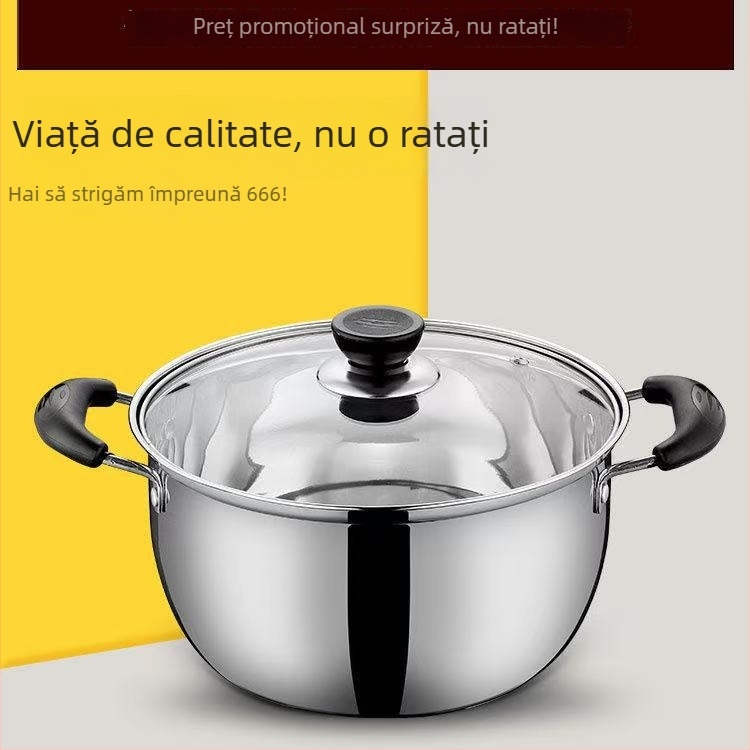 Jiangwu Oală pentru hrana bebelușilor, supă, terci și abur, oțel inoxidabil 304, mică