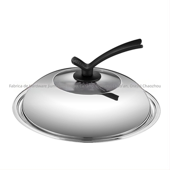 Capac din oțel inoxidabil cu geam transparent, fără magnetism, pentru diametre de 30–40 cm