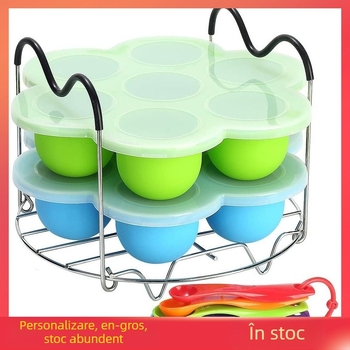 Cutie din oțel inoxidabil pentru hrana de completare, mâner din silicon, coș de aburi în formă de fluture, compatibil cu oalele sub presiune și tigăi din fontă