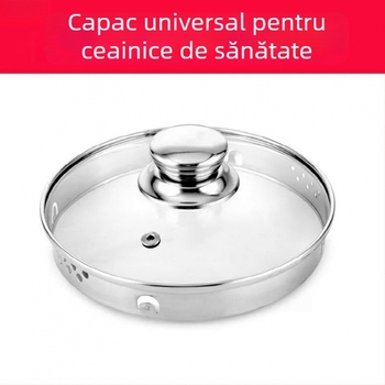 Capac de ceainic pentru sănătate, din sticlă temperată, cu filtru, capac de menținere a temperaturii, capac universal pentru ceainic