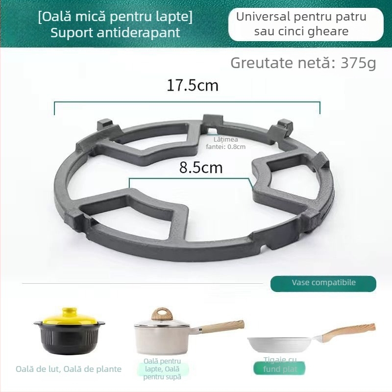 Suport pentru aragaz cu gaz, raft pentru oale mici și oale de lapte, suprafață antiderapantă