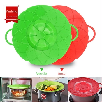 Capac de oală din silicon, protecție împotriva vărsării și a stropilor, rezistent la temperaturi înalte, potrivit pentru cuptorul cu microunde