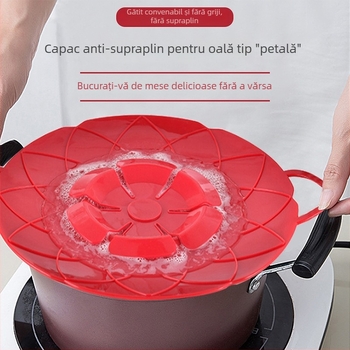 Capac de oală din silicon, protecție împotriva vărsării și a stropilor, rezistent la temperaturi înalte, potrivit pentru cuptorul cu microunde