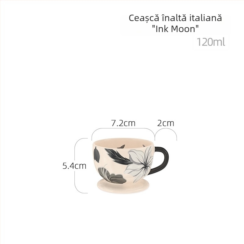 Chaobai Ink Moon set de cafea vintage cu ceașcă și farfurioară dantelate, pentru ceai de după-amiază acasă