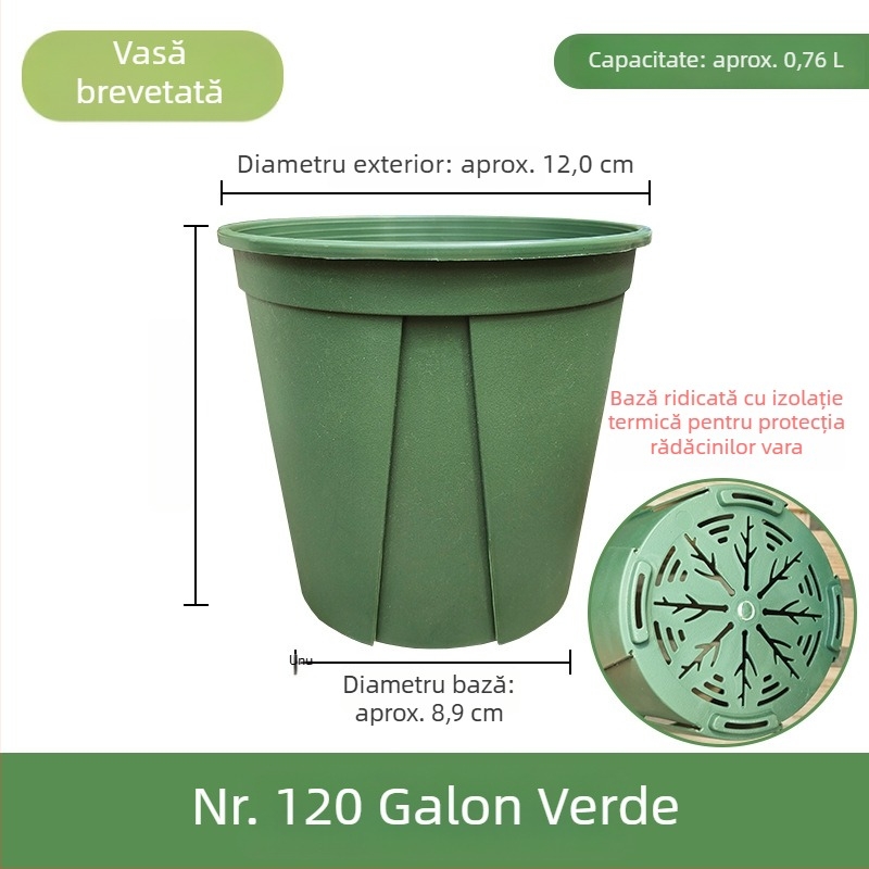 Ghiveci din plastic alb pentru uz casnic – aerisire, control al rădăcinilor și protecție împotriva putrezirii; potrivit pentru trandafiri și hortensii; dimensiune de galon.