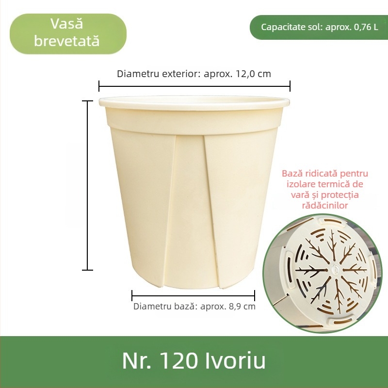 Ghiveci din plastic alb pentru uz casnic – aerisire, control al rădăcinilor și protecție împotriva putrezirii; potrivit pentru trandafiri și hortensii; dimensiune de galon.