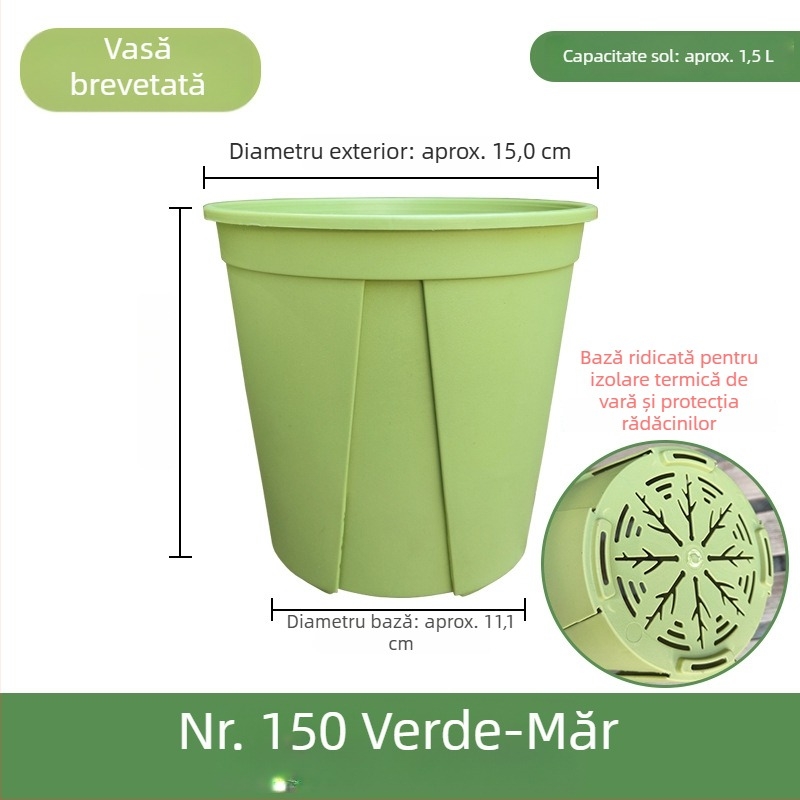 Ghiveci din plastic alb pentru uz casnic – aerisire, control al rădăcinilor și protecție împotriva putrezirii; potrivit pentru trandafiri și hortensii; dimensiune de galon.