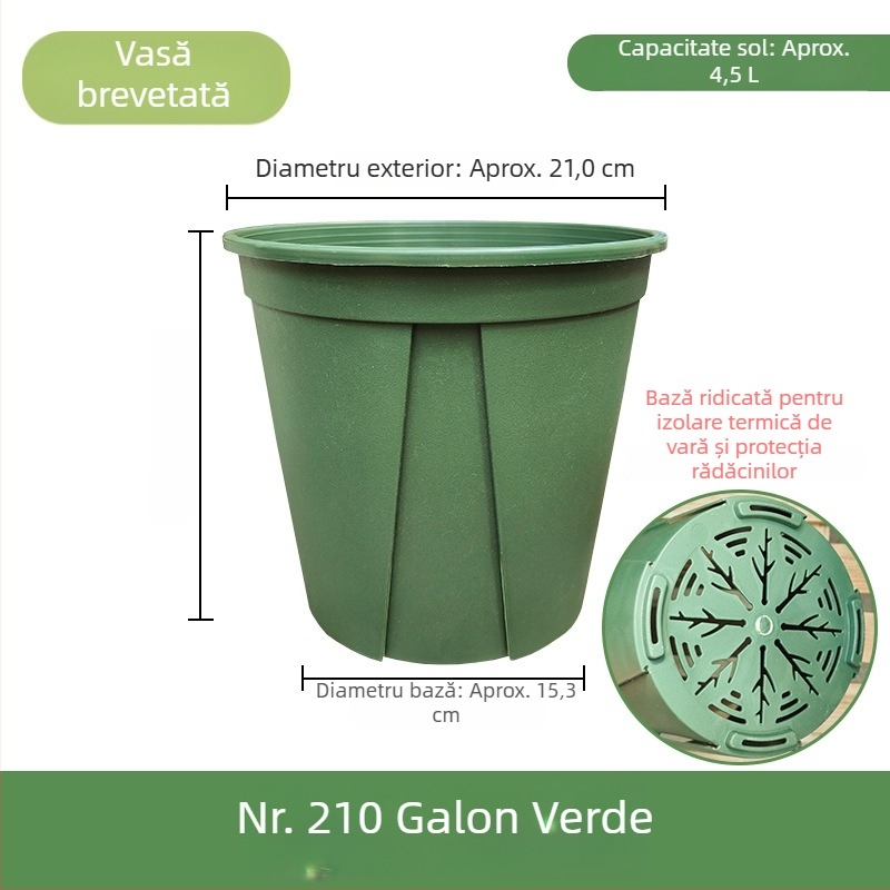 Ghiveci din plastic alb pentru uz casnic – aerisire, control al rădăcinilor și protecție împotriva putrezirii; potrivit pentru trandafiri și hortensii; dimensiune de galon.