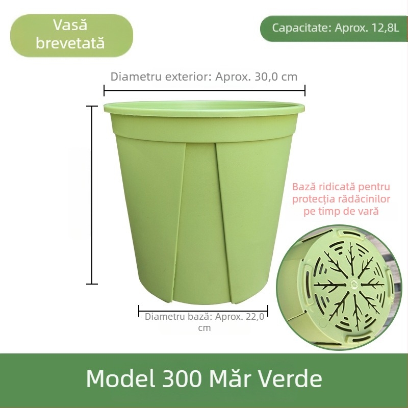Ghiveci din plastic alb pentru uz casnic – aerisire, control al rădăcinilor și protecție împotriva putrezirii; potrivit pentru trandafiri și hortensii; dimensiune de galon.