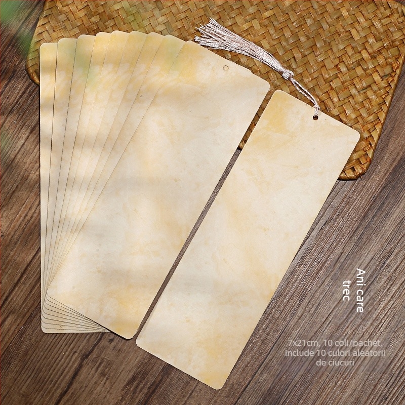 Semn de carte din hârtie de orez, stil antic, DIY scris de mână, cu ciucuri