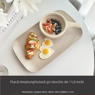 Wood Heart Porcelain Art Workshop farfurie dreptunghiulară mată din porțelan negru, pentru pește, sushi, gustări, frigărui și colțunași, diametru 27–27,9 cm
