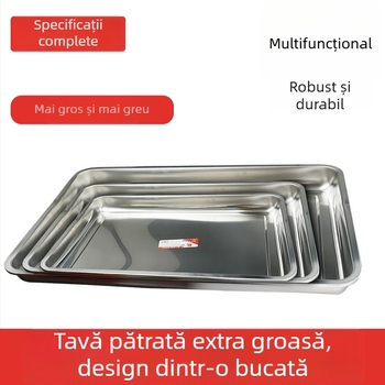 Chuangfa Farfurie pătrată din oțel inoxidabil pentru aburi, grosime extra, 24 cm