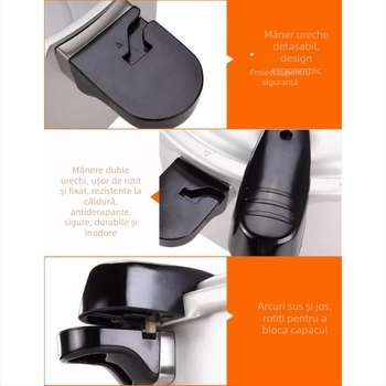 Mâner scurt universal pentru oală sub presiune, compatibil cu oale de presiune originale Shuangxi, dimensiuni 28, 30 și 34