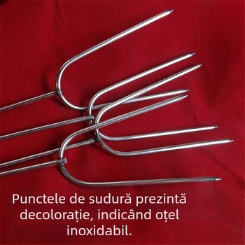 Furculițe din oțel inoxidabil, formă U, set 4 bucăți, pentru aripioare și pulpe de pui