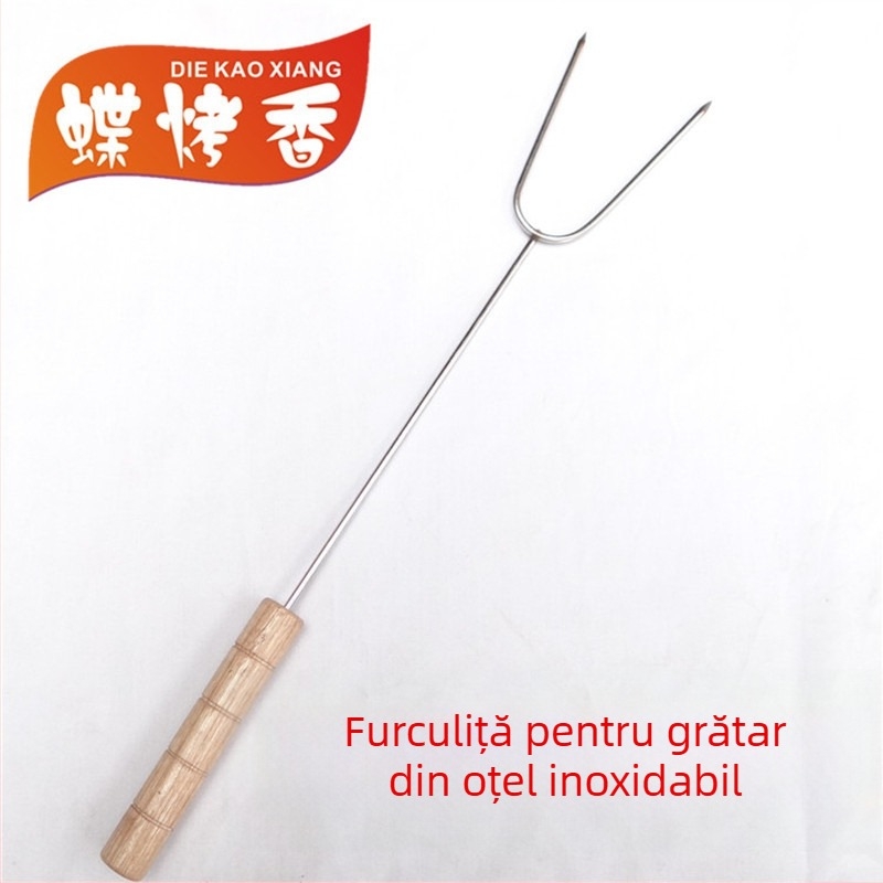 Furculițe din oțel inoxidabil, formă U, set 4 bucăți, pentru aripioare și pulpe de pui