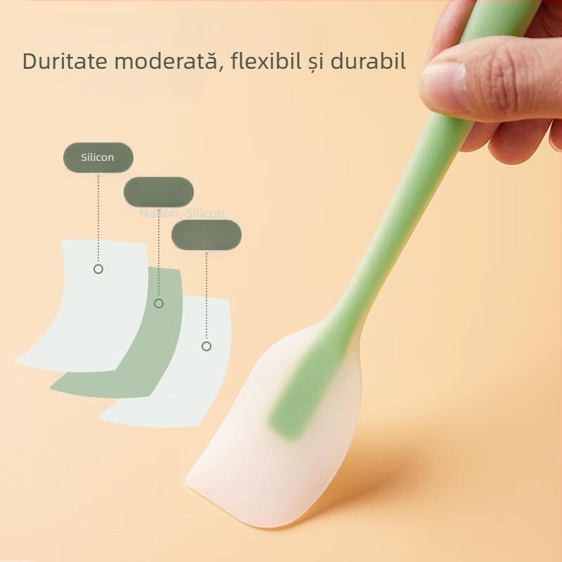 Set din siliconă, 2 piese: pensulă și spatulă, pentru contact cu alimentele, 21 cm, pentru coacere și grătar