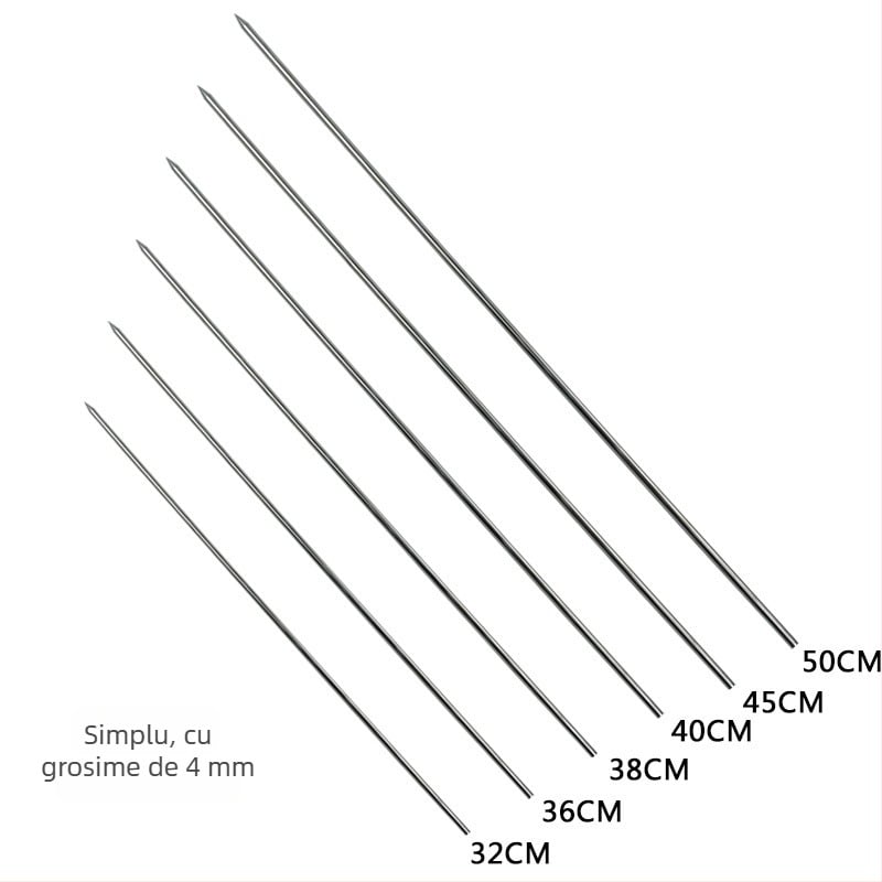 Frigărui din oțel inoxidabil, grosime 4 mm, pentru porc, miel și rață