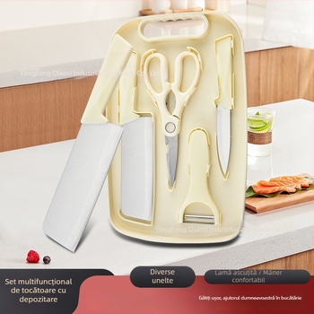 Set de cuțite din oțel inoxidabil, bucătărie, 6 piese, include cuțit pentru fructe, cuțit pentru feliat și cuțit pentru grătar
