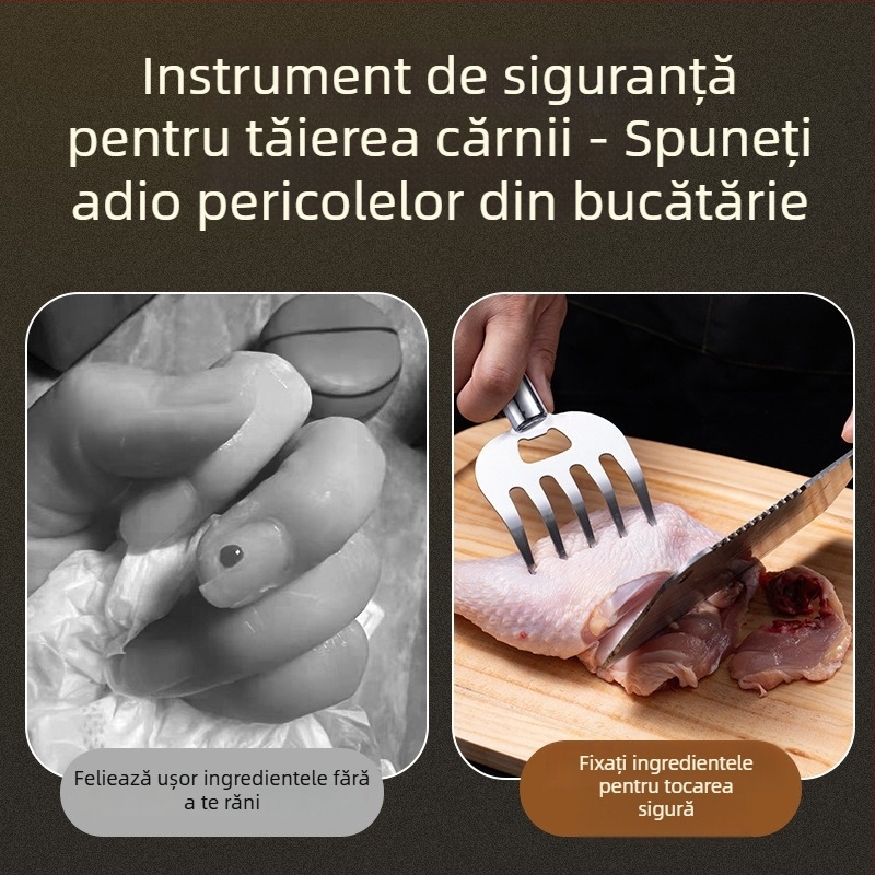 Divizor de carne din oțel inoxidabil, în formă de labă de urs, pentru grătar și bucătărie