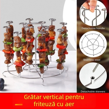 Accesorii pentru grill vertical pentru friteuză cu aer — ace multiple pentru frigărui la grătar