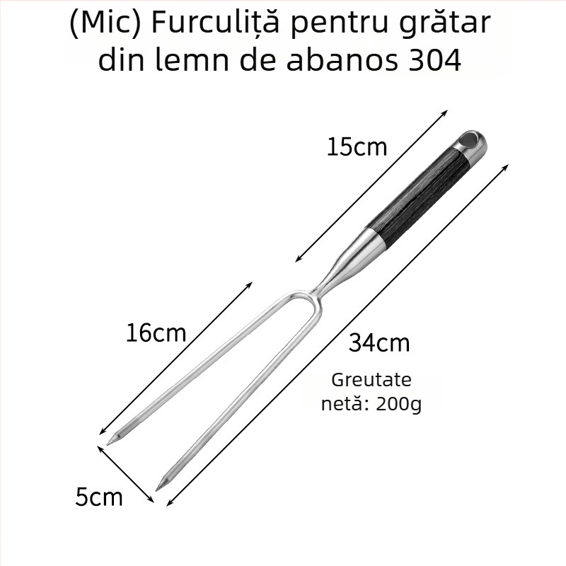 Hong Junda Furculă de grătar din oțel inoxidabil 304 pentru exterior – furculiță pentru fripturi, pui întreg și carne la grătar, unealtă pentru grătar