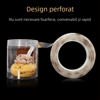 Bandă perforată de etanșare pentru borcane de copt și cutii de biscuiți, suport PE, fără reziduuri de adeziv, tip perforare la rupere