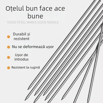 Bețe pentru grătar din oțel inoxidabil – plate și rotunde, set îngroșat pentru frigărui de miel la exterior