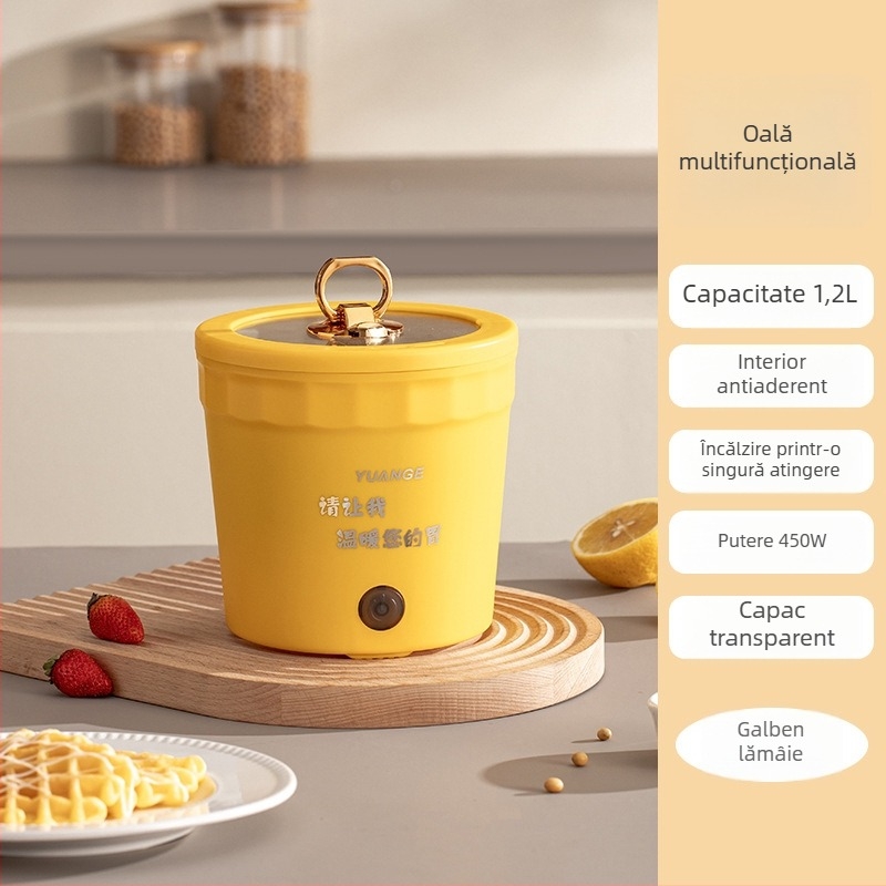 Oală electrică mini multifuncțională pentru paste, terci, supe și tocănițe — potrivită pentru cămin.
