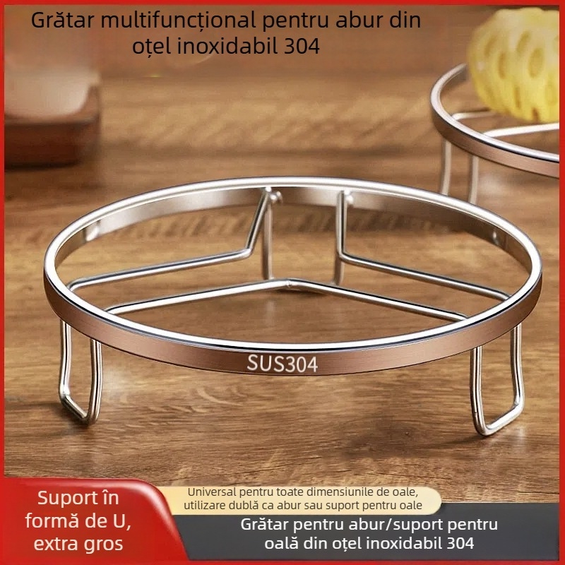 Raft de aburi din oțel inoxidabil cu coș de aburi și tavă pentru gătit acasă