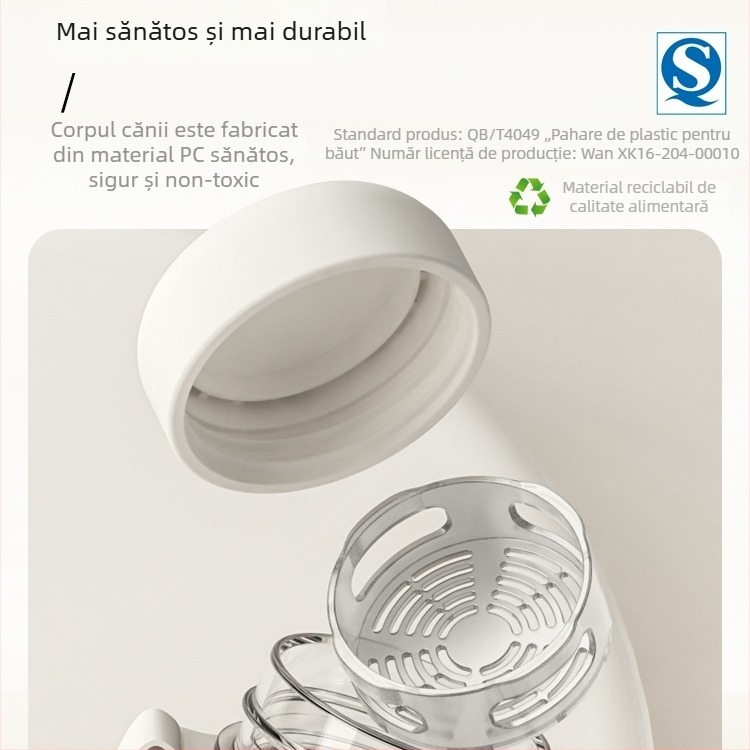 Sticlă de apă pentru sport, capacitate mare, portabilă, rezistentă la temperaturi înalte, anti-cădere, din plastic